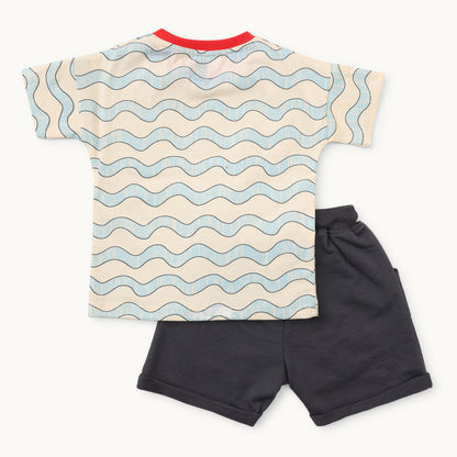 Boys Graphic Print T-Shirt & Shorts Set