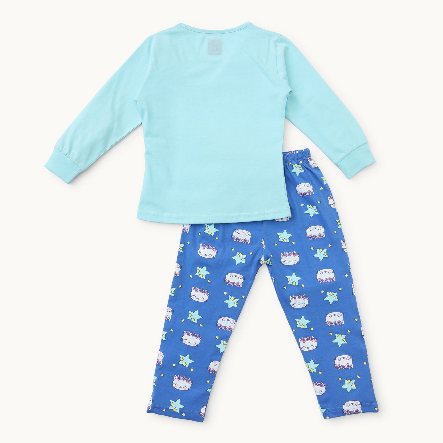 Girls' Adorable Kitty & Stars Pajama Set