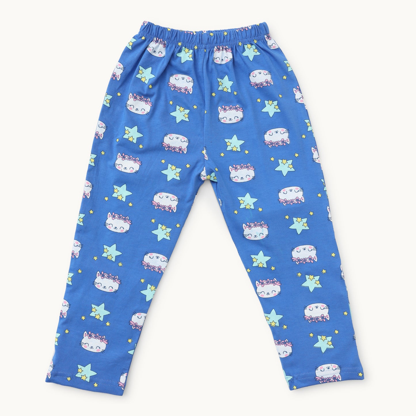 Girls' Adorable Kitty & Stars Pajama Set