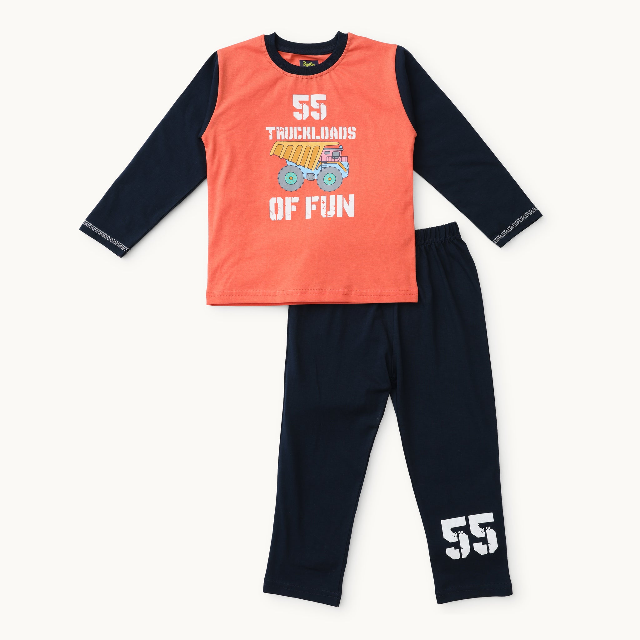 Typographic Print T-Shirt & Pant Set