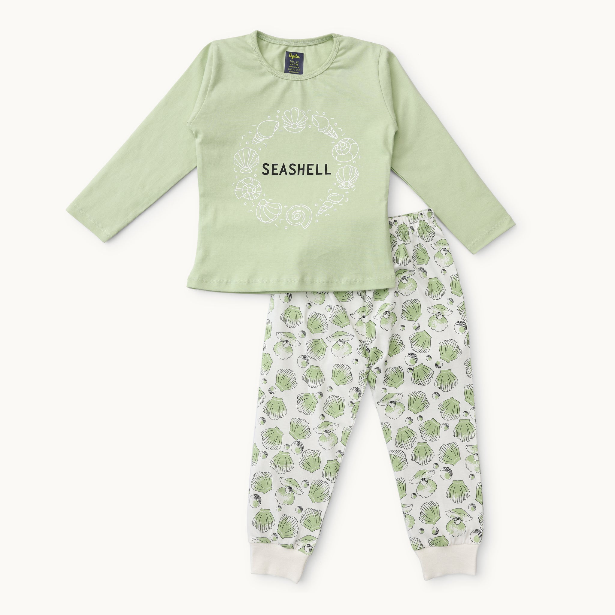 Unisex Kids Seashell Print Pajama Set