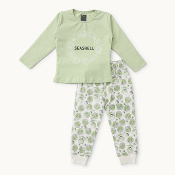 Unisex Kids Seashell Print Pajama Set