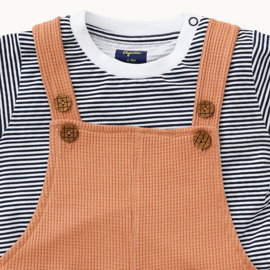 Unisex Striped Dungaree Set