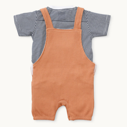 Unisex Striped Dungaree Set