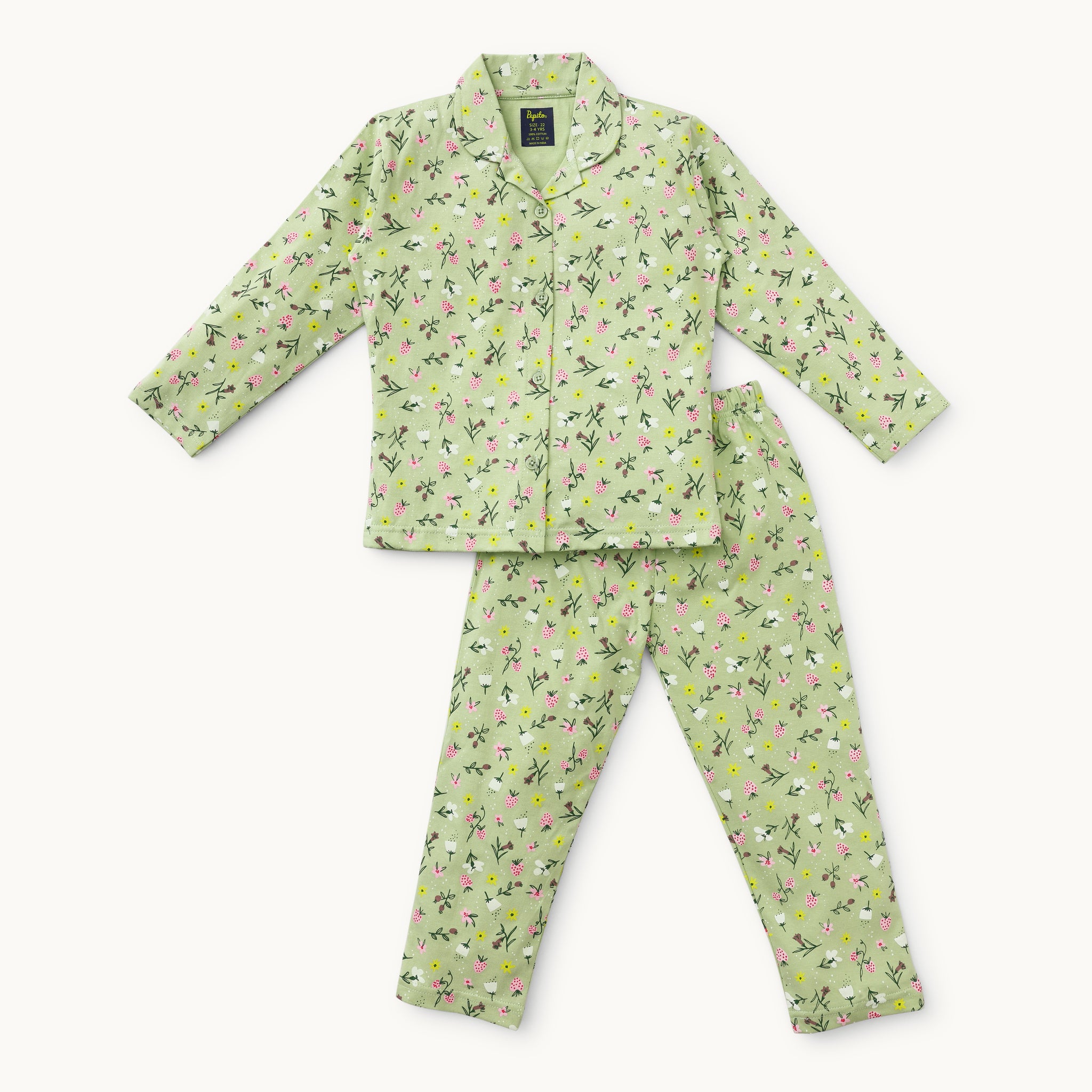 Girls Floral Print Nightwear Set