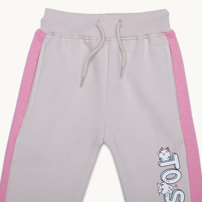 GIRLS SMILE PRINT FLEECE TRACKSUIT