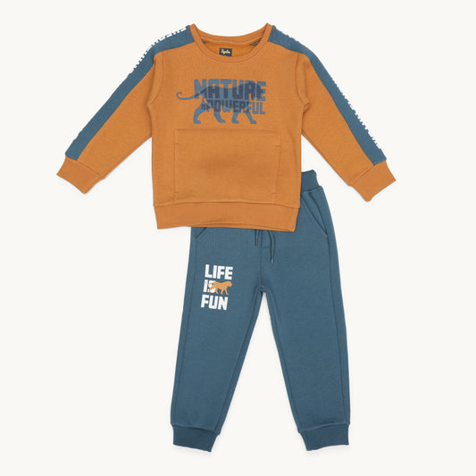 BOYS KANGAROO POCKET FLEECE TRACKSUIT