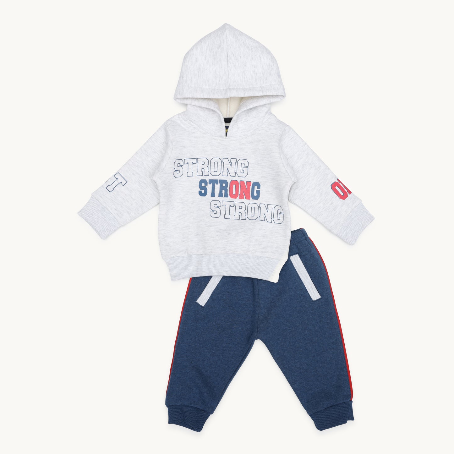 BOYS STRONG PRINT HOODIE TRACKSUIT