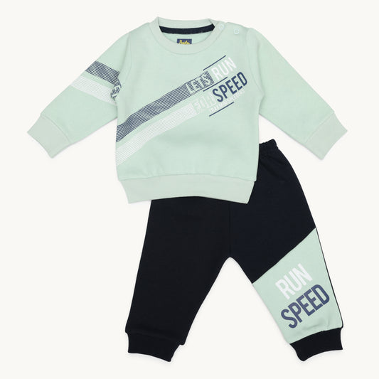 BOYS TEXT PRINT FLEECE TRACKSUIT