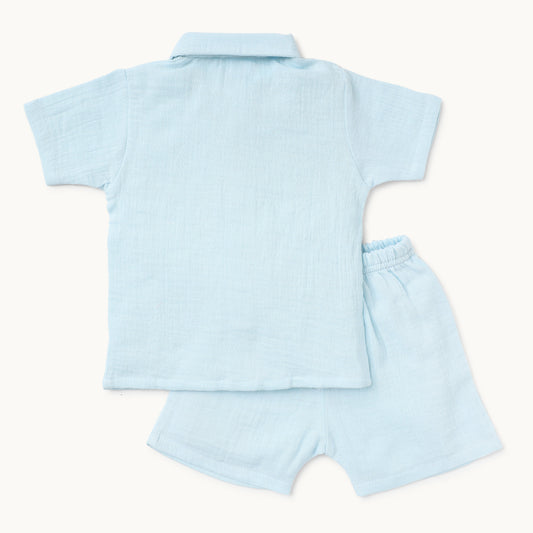 Light Blue Shirt & Shorts Set - Infant Boys