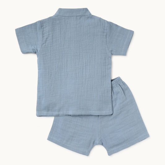 AF Blue Summer Shirt & Shorts Set - Infant Boys