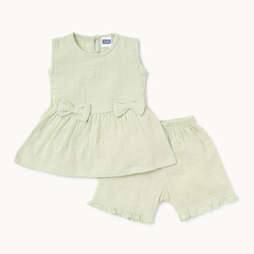 Sage Green Shorts Set - Infant Girls