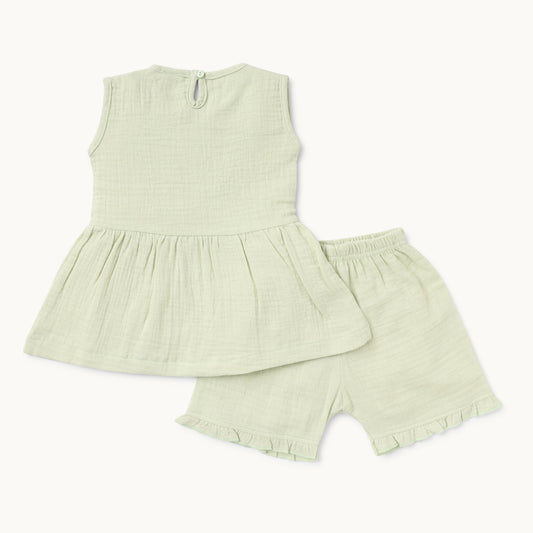 Sage Green Shorts Set - Infant Girls