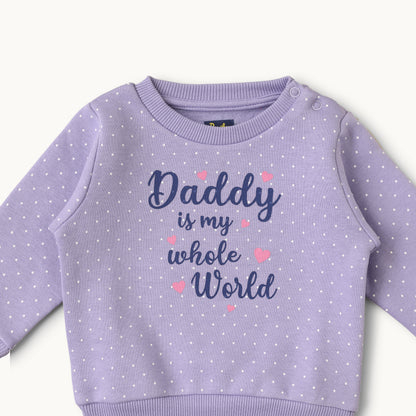 Daddy's Whole World Baby Outfit - Lilac & Black Set