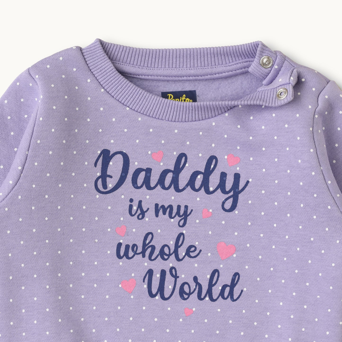 Daddy's Whole World Baby Outfit - Lilac & Black Set