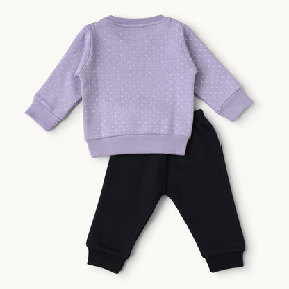 Daddy's Whole World Baby Outfit - Lilac & Black Set