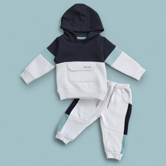 Infant Happy Bean Color Block Sweatshirt & Jogger Set