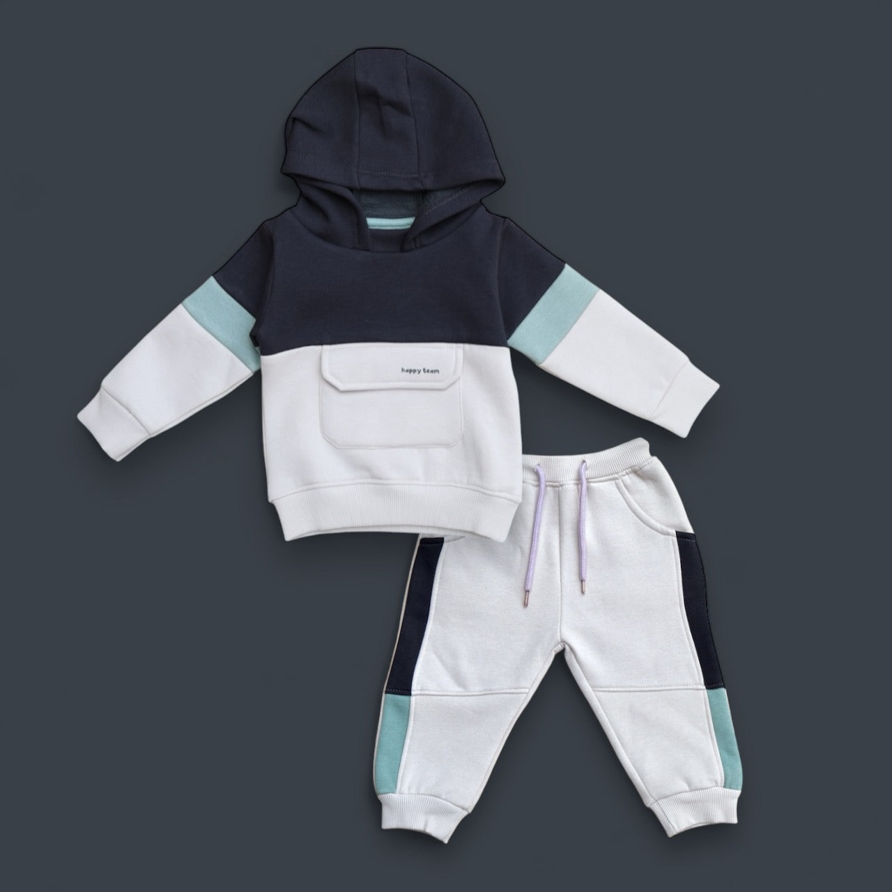 Infant Happy Bean Color Block Sweatshirt & Jogger Set