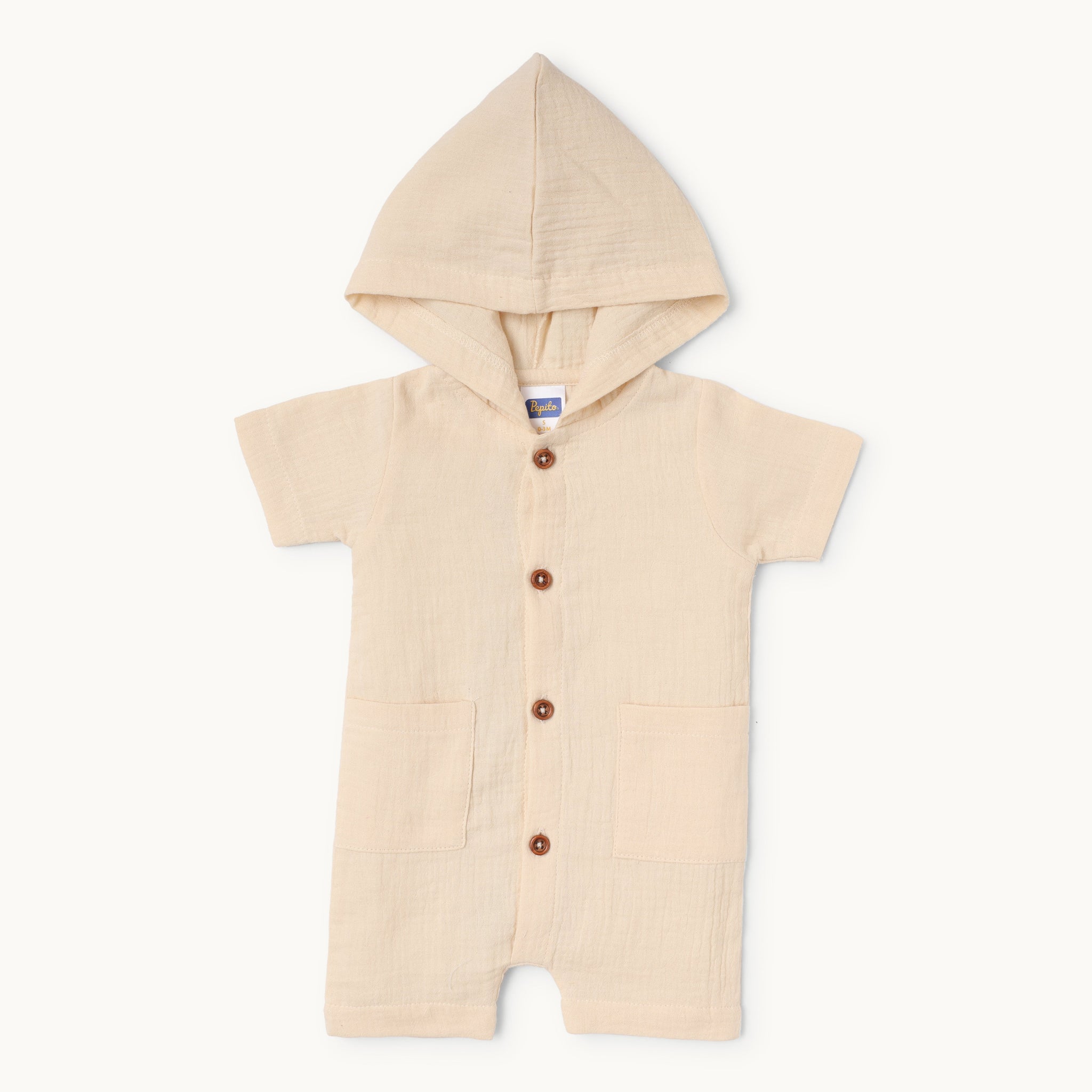 Fawn Half Sleeve Romper with Hoodie -  Infant Boys