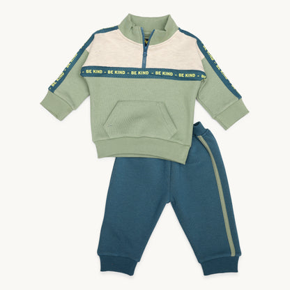 BOYS HALF ZIPPER FLEECE TRACKSUIT