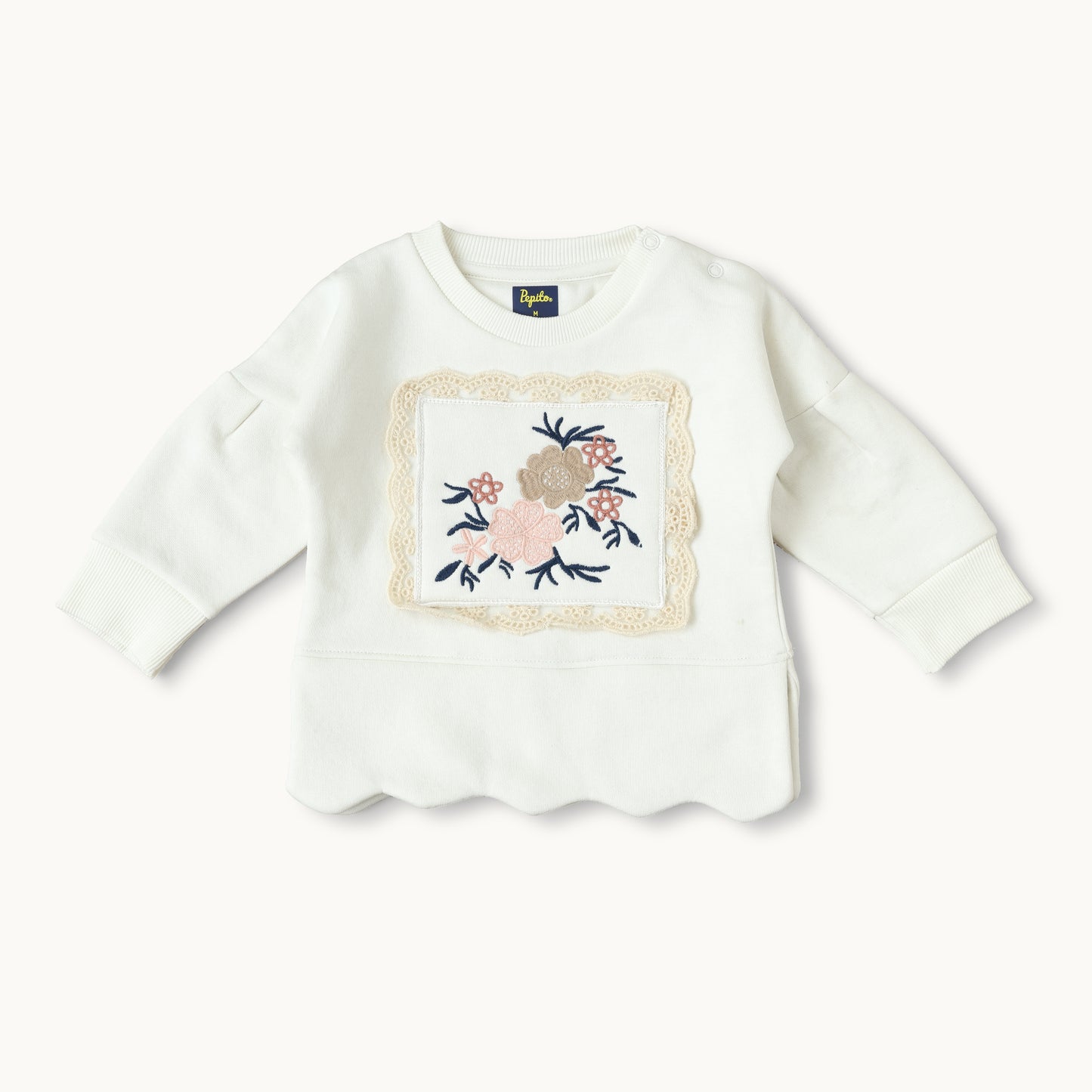 Blossom Dreams Two-Piece Baby Set | Vintage-Inspired Floral Sweatshirt & Pink Joggers