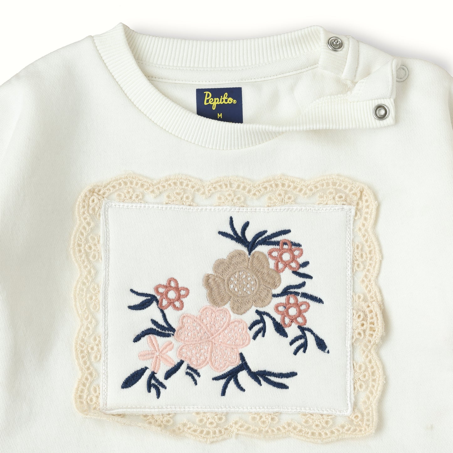 Blossom Dreams Two-Piece Baby Set | Vintage-Inspired Floral Sweatshirt & Pink Joggers