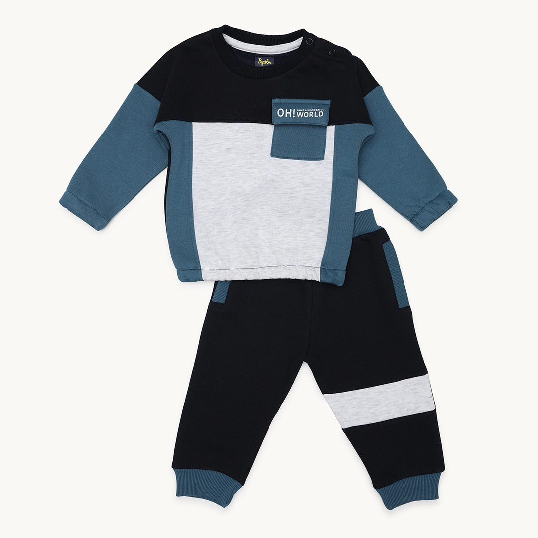 BOYS CHEST POCKET FLEECE TRACKSUIT