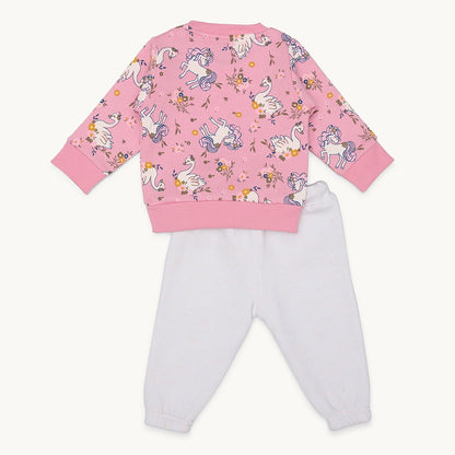 GIRLS SWAN AND UNICORN FLEECE TRACKSUIT