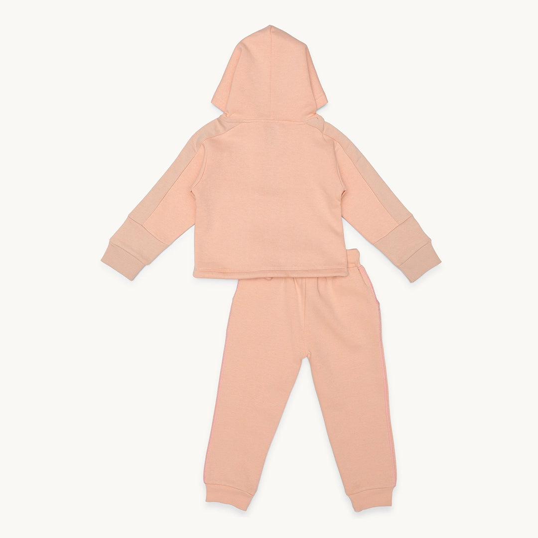 GIRLS ZIPPER FRONT-POCKET FLEECE TRACKSUIT