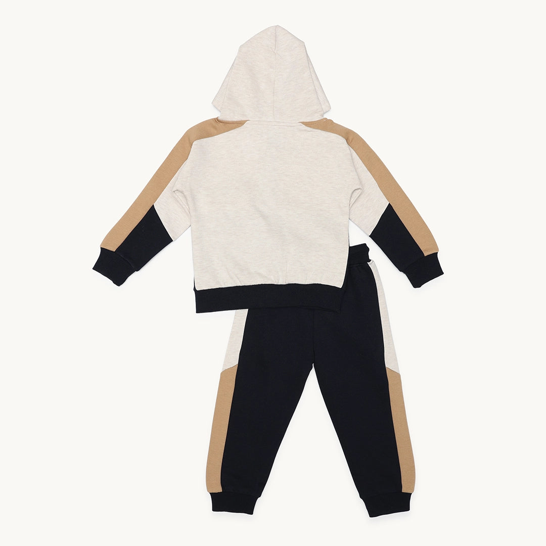 BOYS FRONT-ZIPPER HOODIE TRACKSUIT