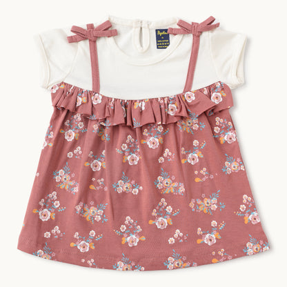 Blush Floral Ruffle Baby Dress – Soft Cotton