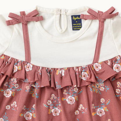 Blush Floral Ruffle Baby Dress – Soft Cotton
