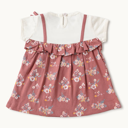 Blush Floral Ruffle Baby Dress – Soft Cotton
