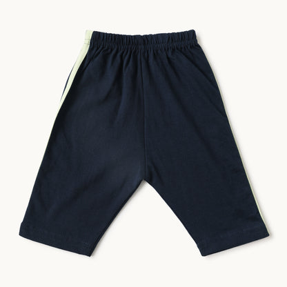 Dino & Pup Adventure Baby Full-Sleeve T-Shirt & Pants Set – Grey & Navy
