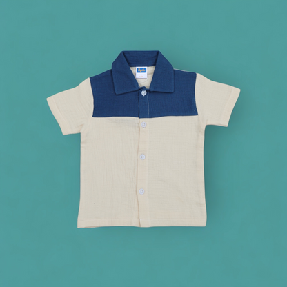 Pepito's Classic Blue & Cream Linen Co-Ord Set