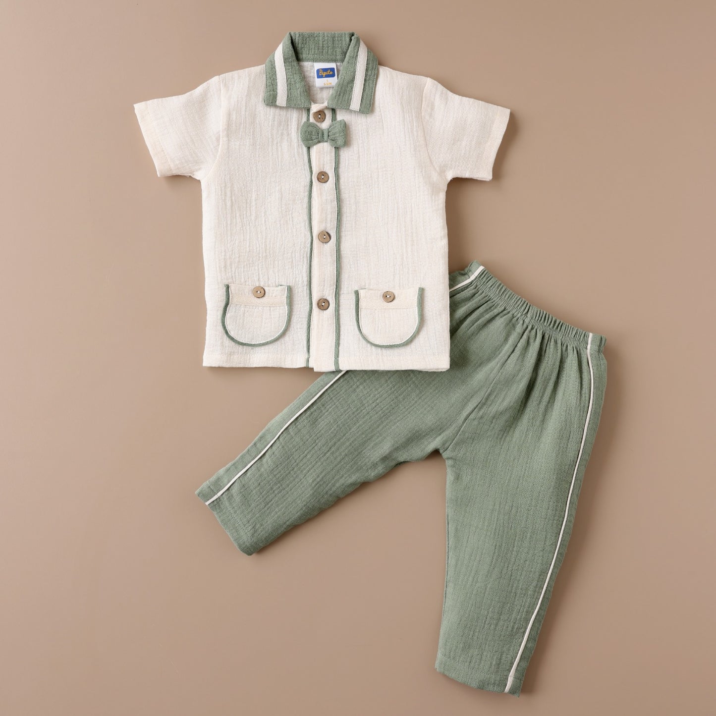 Pepito Girls’ Summer Cotton Set – Embroidered White Top with Pink Shorts